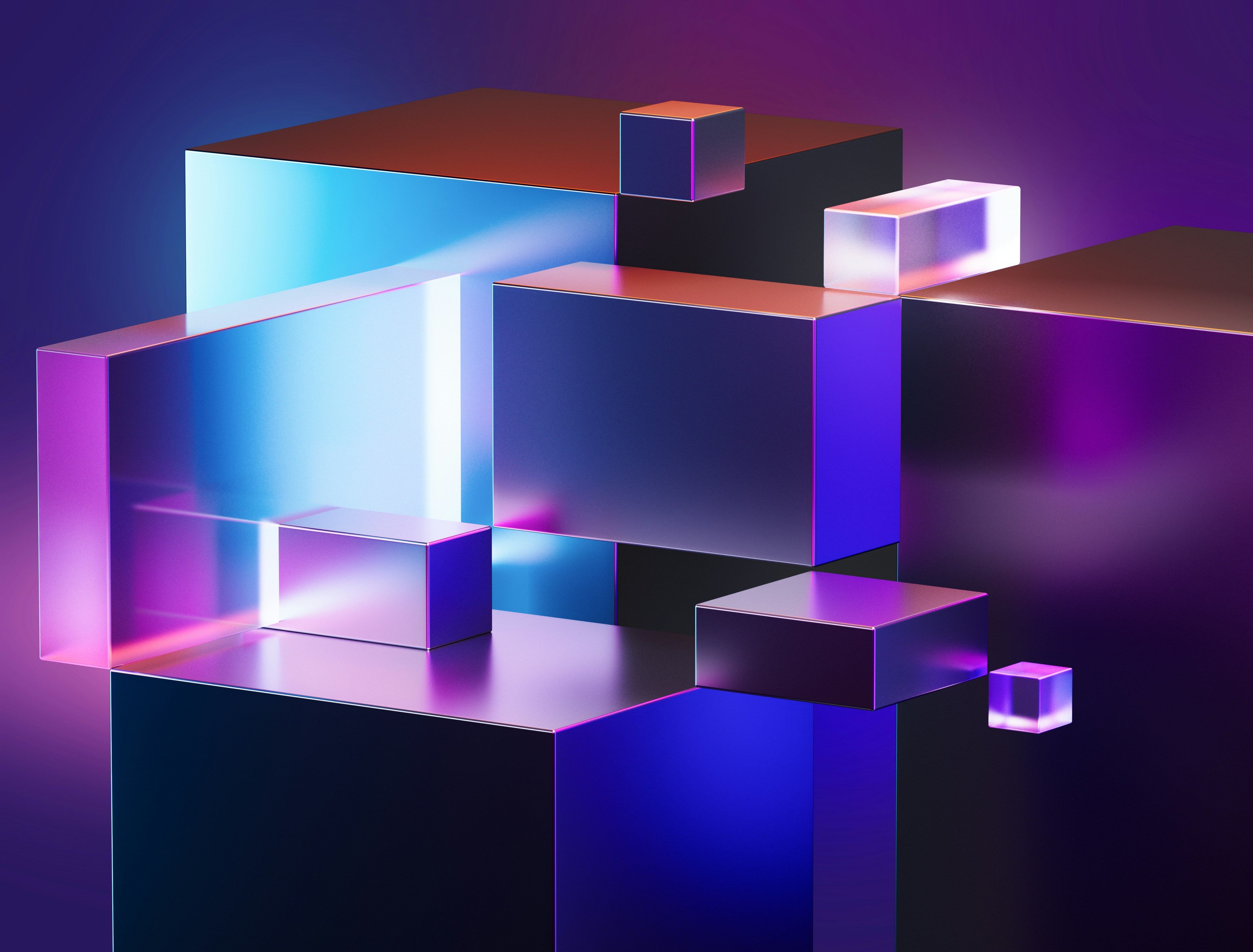 Abstract digital visualization with purple tech elements