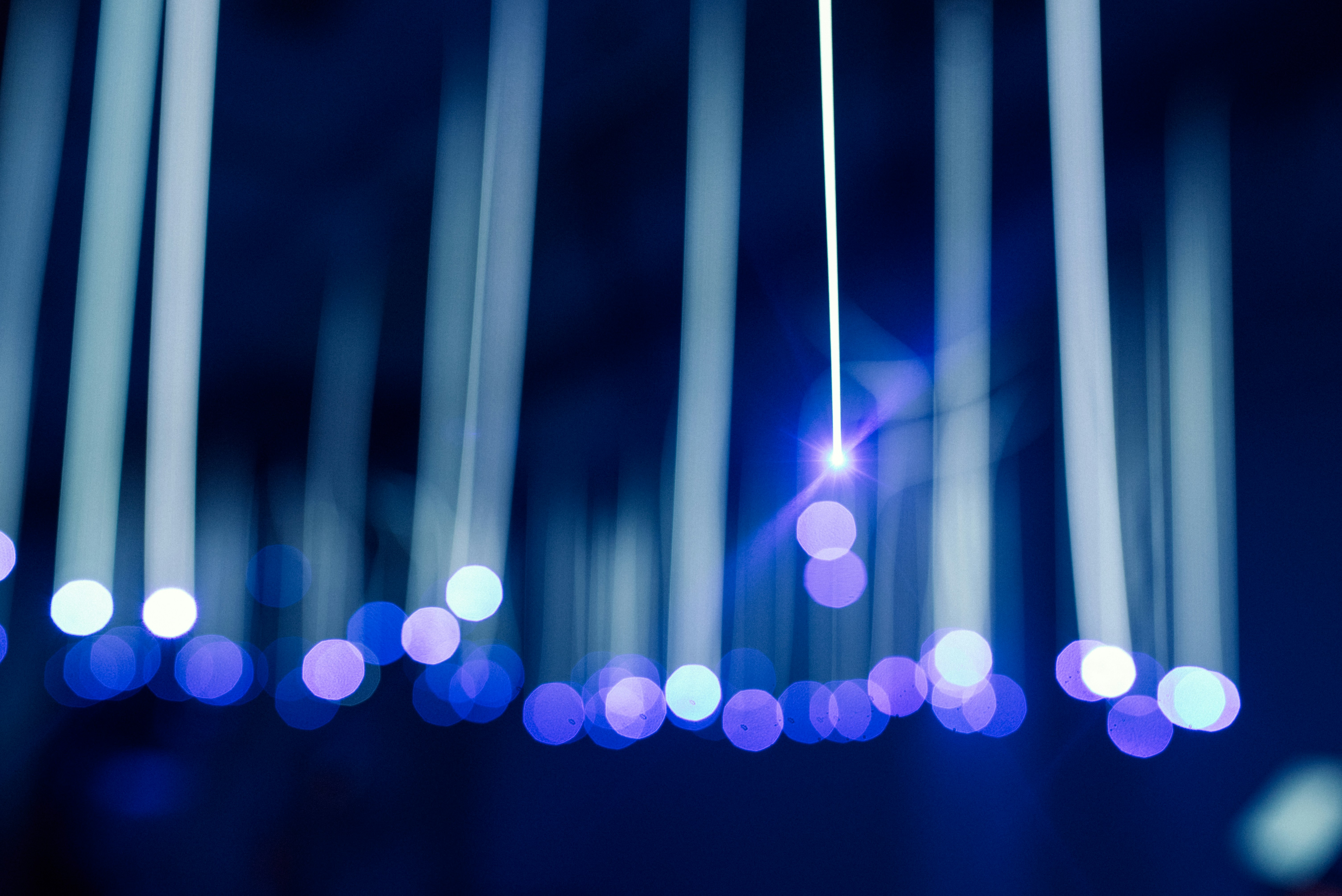 Abstract digital visualization with blue and purple shapes